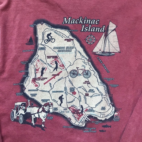 Mackinaw Island Coral Long Sleeve T-shirt - Picture 5 of 5